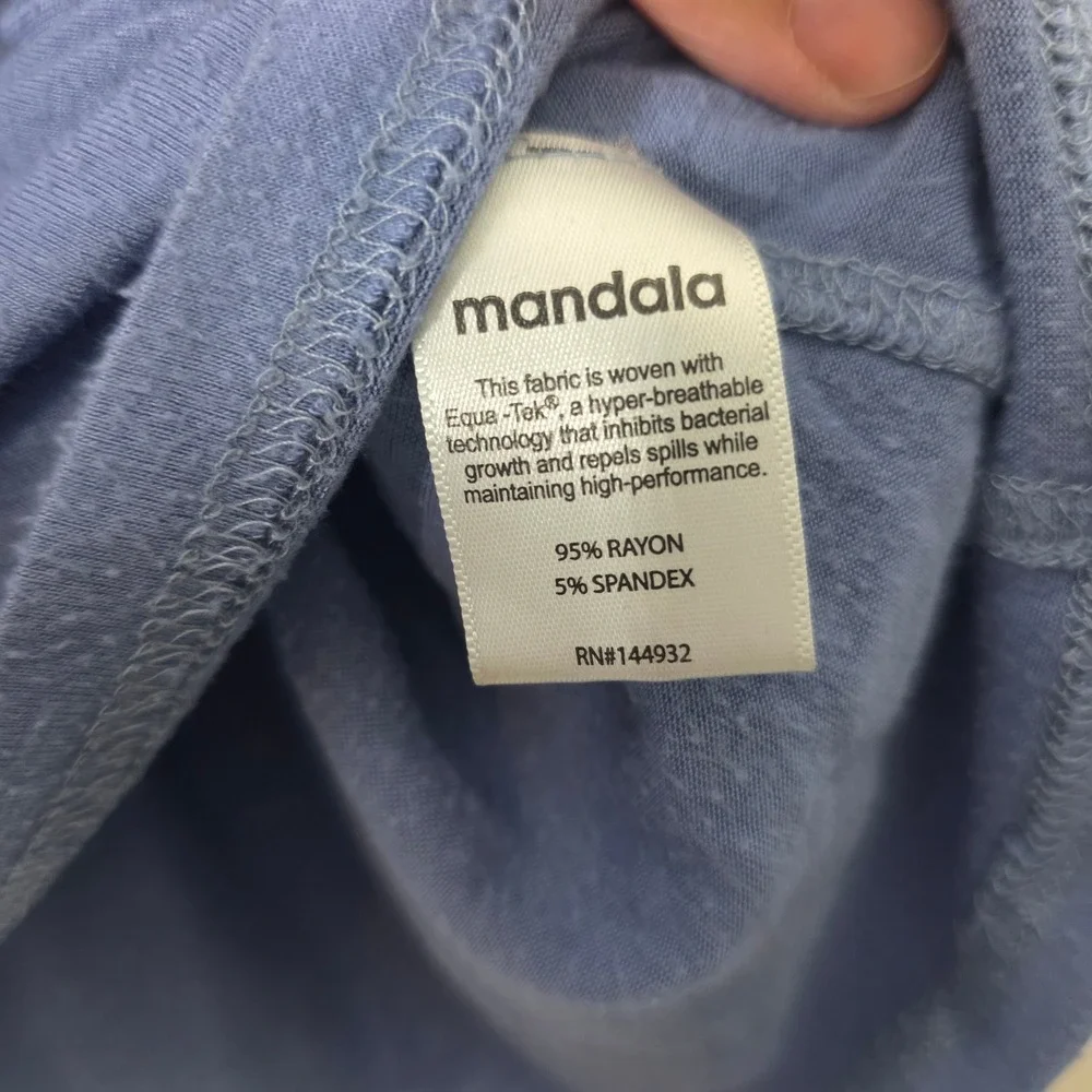 Mandala Scrub Set 3pc Blue Equa-Tek Jogger Pants XL 2XL Top Long Sleeve Tee XL